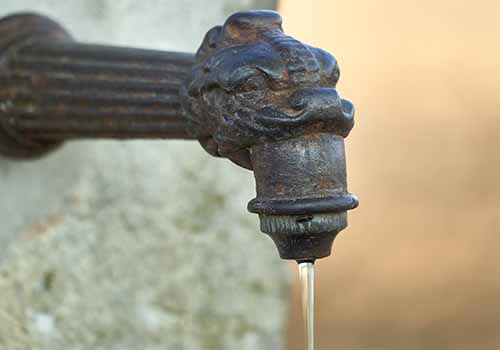 faucet with running water